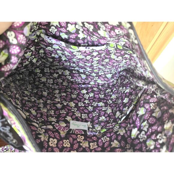 Vtg Vera Bradley Y2K Plum Petals Tote & Travel Bag Set Floral {Retired Pattern} - Picture 7 of 11